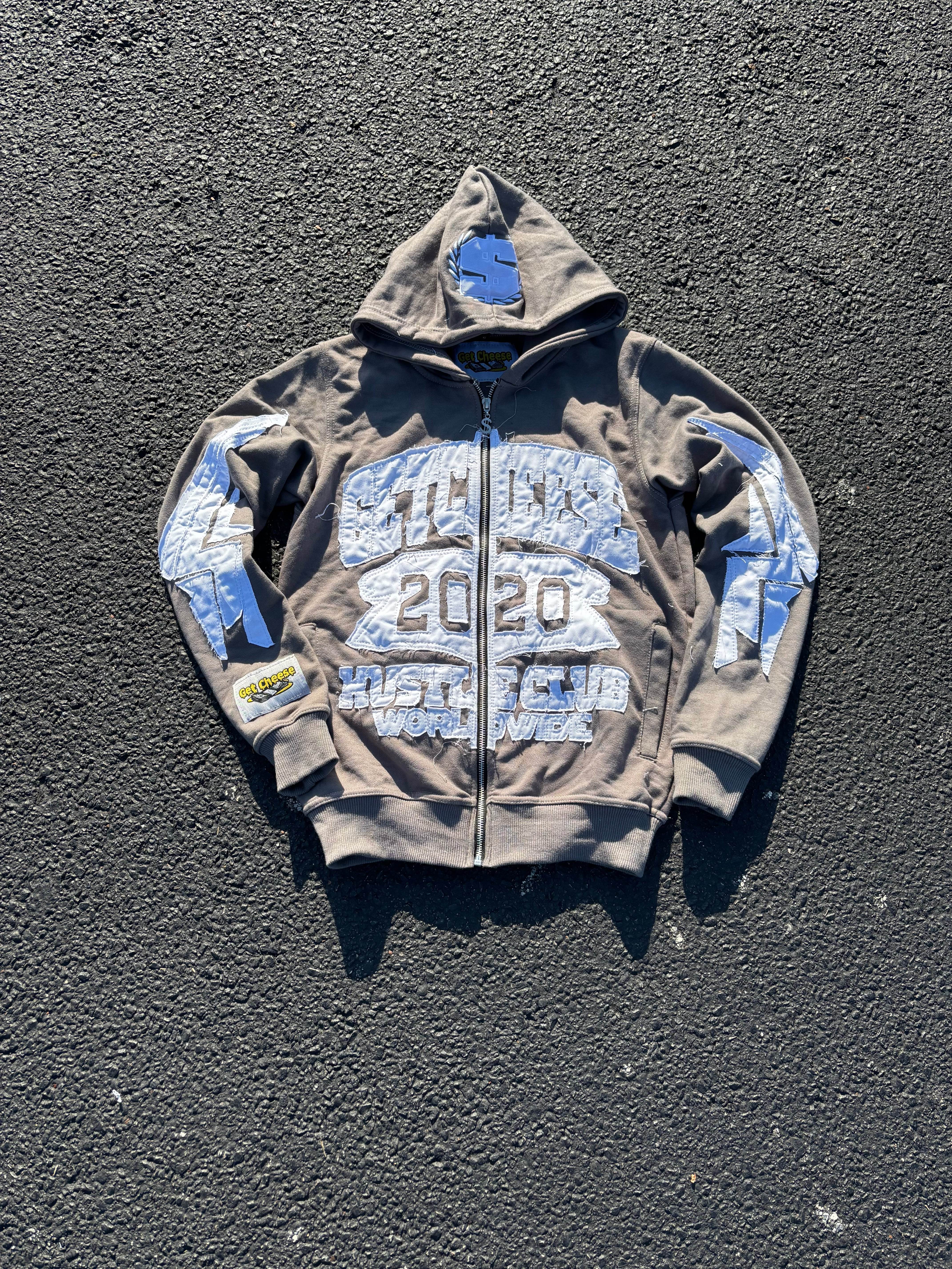 HUSTLE CLUB V3 “GREY” ZIP HOODIE - GetCheese