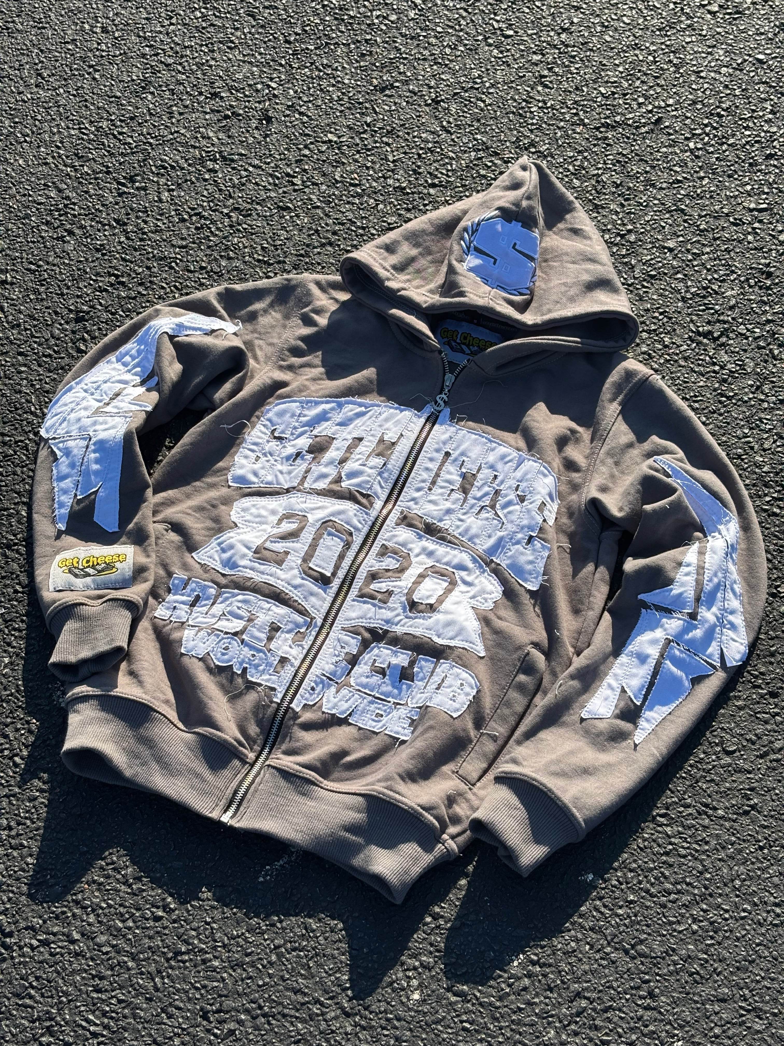 HUSTLE CLUB V3 “GREY” ZIP HOODIE - GetCheese