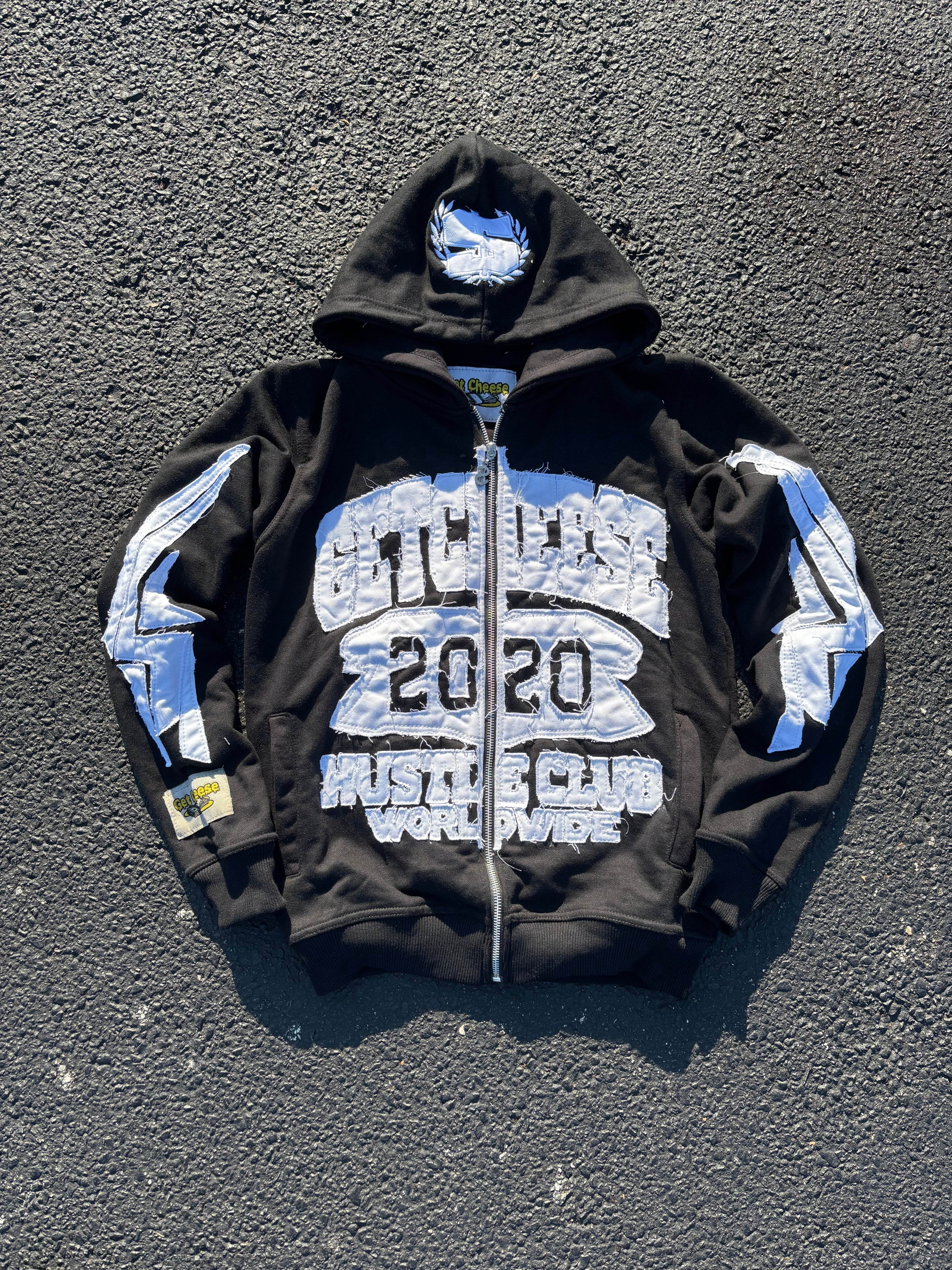 HUSTLE CLUB V3 “BLACK” ZIP HOODIE - GetCheese