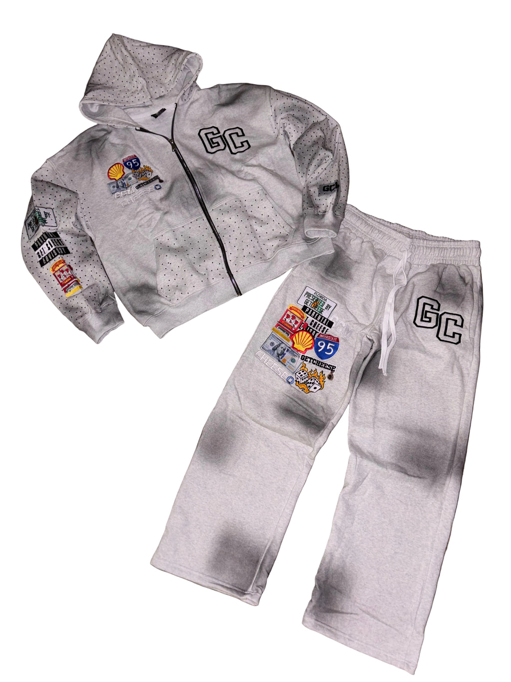“Road 2 Riches” Gc Sweatsuit - Grey