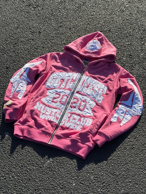 HUSTLE CLUB V3 “PINK” ZIP HOODIE - GetCheese